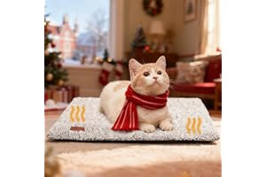 MORA PETS Self Heating Cat Bed Heated Cat Blanket Self Warming Pet Pad with Removable Cover Thermal Kitten Pad Non-Slip Washable 61 x 45cm