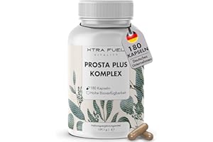 ‎XTRA FUEL Prosta Plus Komplex - 180 Prostata Kapseln hochdosiert - einzigartige Formel aus Kürbiskern-, Sägepalmen-, Brennnesselwurzelextrakt mit Zink, Vitamin E & Selen - geprüfte Prostata Komplex Kapseln