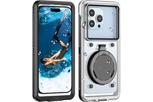 Focusor Funda IPX8 15M Impermeable [Universal] [Pantalla Táctil Subacuática] Carcasa de Fotografía Buceo Profesional 360 Grado Protectora para iPhone Samsung Xiaomi 4,7-6,9'' Teléfono Móvil, Negro