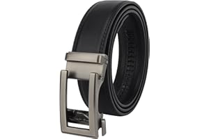 Masters & Stylists Cintura Uomo, Cintura in Pelle con Fibbia Automatica Senza Buchi, Cinta Elegante e Resistente, Regalo Uomo, Larghezza 3.5 cm, Lunghezza 110cm o 120cm