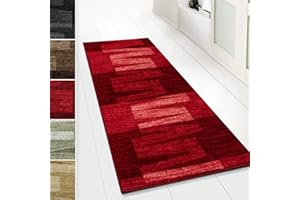 ‎FLOORDIREKT Floordirekt Läufer Teppich Brücke Teppichläufer Veneto (Rot, 80 x 300 cm)