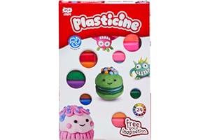 The Original Plasticine, Basic Refill 24 Colour Max, Non Drying Modelling Clay for Kids, 24 Bright Mixable Shades, Creative Craft Refill Pack, Educational Colour Mixing Set, Fun Gift for Children 3+
