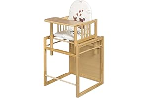 ‎BEST FOR KIDS Best for Kids Kombihochstuhl | Leicht Umbaubar kinder Stuhl Tisch | Hochstuhl Holz | Ideal als Esstisch Stuhl | Holzhochstuhl | Portabel und Schnell Zusammenbaubar Baby Hochstuhl Tisch