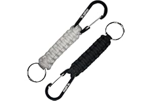 KADACTIVE Paracord Keyrings with Carabiner Keyring Clip - 2 Pack keyrings for Backpack, Survival, Camping - Paracord Key Chain Key Holder - Key Lanyard for Men - car Keyring