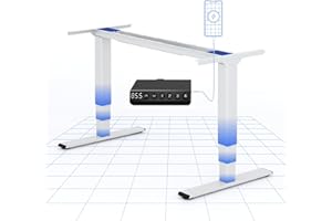 ‎FLEXISPOT FLEXISPOT Height-adjustable table frame, double motors and 3-step legs, 60-125 cm height-adjustable table frame with USB charging port, 4 memory positions and collision protection (plus white)
