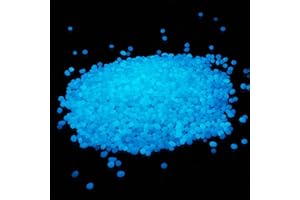 Alan Stone Aquariumdeko Kieselstein für Haus und Garten, leuchtet im Dunkeln, 4–6 mm, Himmelblau