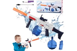 Nuision Electric Water Gun, Automatic Water Pistol, Powerful Water Gun Toy for Kids Adults, 370CC+120CC, Up to 32FT Long Range, Water Blaster Gun for Summer Swimming Pool Beach Water Fighting (Blue)