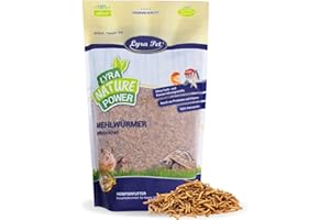 Lyra Pet® 5 kg de vers de Farine séchés | Nourriture Riche en protéines | pour Oiseaux Sauvages, rongeurs, Reptiles & Poissons | Source d'énergie pour Insectivores | Vitamines & minéraux