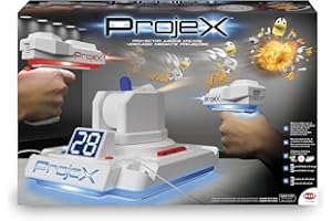 Bizak Projex Proyector de Juegos Arcade, 2 Pistolas Laser y 1 proyector de Objetos Animados, 3 Niveles de dificultad, Regalo para niños y niñas a Partir de 6 años (62942703)