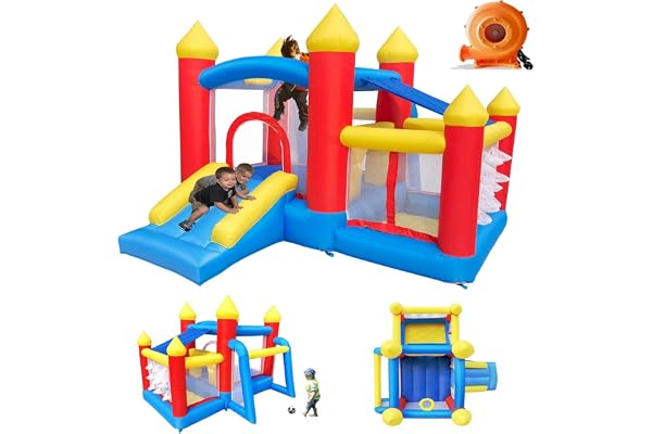 Ballsea Château Gonflable avec Souffleur, Château Gonflable Intérieur/Extérieur pour Enfants de 3 à 8 Ans, Meilleur Cadeau de Vacances/Anniversaire pour Enfants 312 x 272 x 200 cm