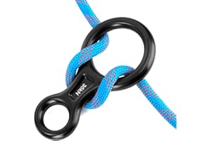 MoonSing Descendeur Figure 8 Équipement de Descente 35KN Aluminium Escalade Descendeur de Anneau Rappel Robuste pour Escalade Descente Sauvetage, Loisirs de Plein Air Assurage 8–13 mm
