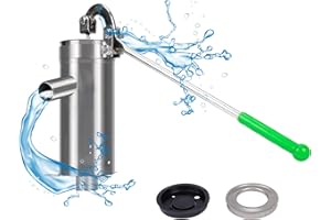 aleawol Schwengelpumpe Handwasserpumpe Wasserpumpe Handpumpe Edelstahl, Manuell Energiesparend Handkurbel Wasserpumpe 10m Tiefe Handbrunnenpumpe für Haus, Hausgarten, Yard, Garten
