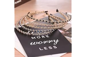 Diadema de Cristal, XiYee 5 Piezas Diademas de Diamante de Imitación, Diademas de Moda de Cristal Brillante, Diadema Retro Sencillo, Rhinestone Hairband Aro de Pelo Fino para Mujeres Niñas