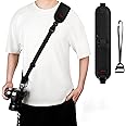 TERRIFI Camera Shoulder Strap, Anti-Slip Camera Strap with Quick Release and Safety Tether, Adjustable Sling Strap for DSLR, Compatible with Nikon, Canon, Sony, Fuji Cameras, Secure and Comfortable