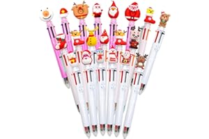 Scettar 20 Penne Multicolore 6 In 1, Retrattile Penne con Tema Natalizio, penne Multicolore 6 Colori, Gadget Compleanno, Animali Kawaii Gadget Regalo