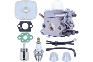 Adefol Carburateur Kit de Remplacement pour Echo PB-2155 PB-2100 Souffleur et ES-2100 Broyeur, Carburateur + Joints + Conduites + Filtre Air + Bougie d'allumage Kit de Pièces 10 en 1