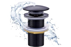 SUQURTOM Universal Ablaufgarnitur Waschbecken Ohne Überlauf, Pop Up Ventil Ablaufgarnitur Waschtisch Ablaufventil - Abflussgarnitur Ohne Überlauf