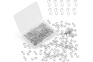 0XBIT Ganchos Forma S, 150 Piezas Ganchos en Forma de S Metal, Gancho, con Caja Almacenamiento Transparente, Ganchos para Colgar Linternas, Collares y Pulseras