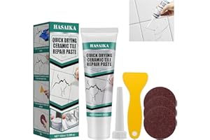 HASAIKA Pasta Repara Azulejos, Adhesivo de Pasta para Azulejos,Crema de Reparación de Pared,Herramientas de Reparación de para Cerámica, Porcelana, Agujeros de Grietas