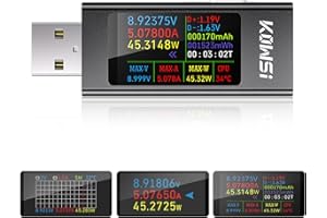 Diymore 4-30V Digital Multímetro Medidor de Corriente,USB-A Power Meter,Voltímetro Medidor de Corriente,Detector de Capacidad de Potencia