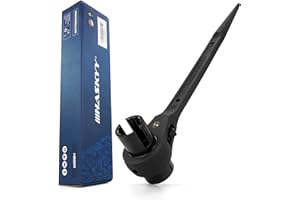 HASKYY Grzechotka do rusztowań, klucz grzechotkowy z otworem na nakrętkę skrzydłową 19/22 mm, grzechotka z grzechotką prawo/lewo przełączana - podwójny klucz nasadowy 4 w 1 narzędzie