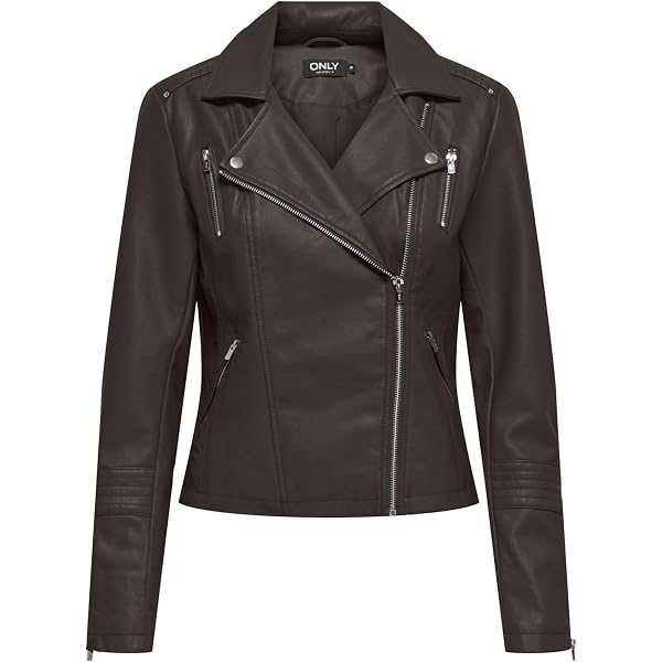 ONLY Damen Kunstlederjacke – Kurze Form, Mit Brusttaschen – Übergangsjacke Für Herbst & Frühling