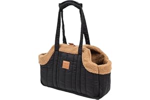 Duuclume Tragbare Katzentasche mit großem Fassungsvermögen, Fleece, für Haustiere, Hunde, Tragetasche, Geldbörse, wasserdicht, warm, für Reisen, freihändige Schultertasche, fester Haken für kleine