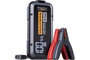 HULKMAN Alpha85S Booster Batterie Voiture 2000 Amp 20000mAh Technologie Avancée Préchauffage à Batterie au Lithium 12V pour Moteurs à Essence jusqu'à 8,5L à Diesel jusqu'à 6L