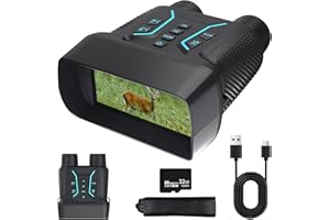 QQJIN Night Vision Goggles for Adults, 4K UHD Video & 36MP Image Night Vision Binoculars with 32GB TF Card, 8X Digital Zoom, 1312 FT Full Dark for Camping, Bird Watching, Hunting,A