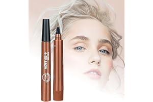 BQQCOB Magic Microblading Eyebrow Contouring Pencil - Microblading Eye Brow Contouring Pen - Precise Waterproof Brow Pen 4 Tipped Precise Waterproof With A Micro-Fork Tip Applicator (Light)