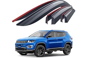 Goodyear Adesivo Deflettori antiturbo Compatibile con Jeep Compass 2016-2026 SUV - Accessori Auto - Deflettori finestrini - Deflettore Aria Auto - Protezione Meteo - Facilità di Installazione - 6Pz