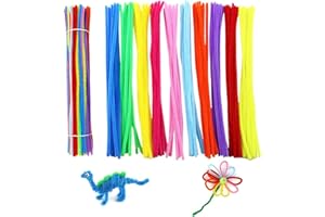 PMELCXD 300PCS Chenille Tige Fils Chenille Tiges de Chenille Coloré Pipe Cleaners Crafts Set pour Arts et Artisanat 6mm * 30cm(300 Pièces - 10 Couleurs, Mélange de Couleurs Vives)