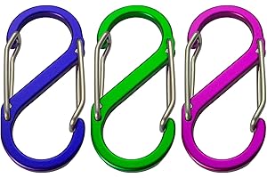 ‎HOLESTO S Karabiner klein - Karabinerhaken mit Doppelöffnung - Mini Schlüsselanhänger - Carabiner Schwarz - Karabiner Set 3 Stück