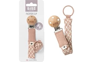 ‎BIBS BIBS Paci Braid. Schnullerkette. Bio-Baumwolle. Dänisches Design, Einheitsgröße (0-36 Monate), Blush/Ivory