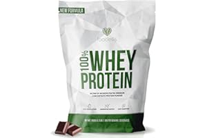 Foodelis Whey Protein 1 kg Chocolate | 33 Dosis de Proteína en Polvo con Aminoácidos Esenciales | Para Masa Muscular y Recuperación Rápida | Alta Solubilidad y Fácil Digestión