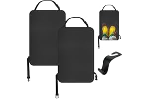 AOMIGT Protezione Sedile Auto Bambini 2pcs Protezioni Sedile Posteriore Auto Coprisedile posteriore per Auto Impermeabile Oxford Backseat Copri Cars per Lo Schienale Cuscino anti-calcio per seggiolino auto