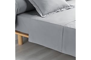 douceur d'intérieur, Bettlaken (180 x 290 cm), Perkalin, Grau, Baumwollperkal