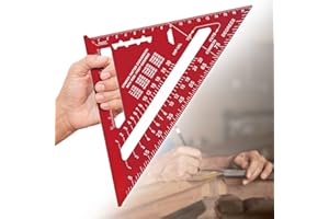 Senbaler 7 inch Carpenters Speed Square Metric,Roofing Rafter Square,Thickened Aluminum Alloy Triangle Ruler Protractor,Layout Tool Kit for Builders Joiners