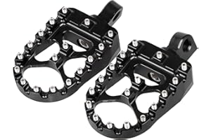 Bid4ze Motorcycle CNC Wide Fat Footpegs 360° Roating MX Style Black foot pegs for harley Dyna Sportster Fatboy Iron 883