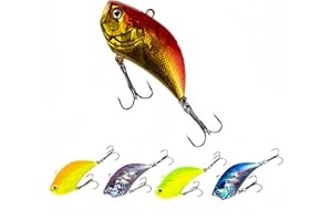 DAYUYUE Angelköder Hartköder Kit 13g 5,5cm 5pcs vib Vibe Köder versenkender angelköder Treble Angelhaken für Süß- / Salzwasser