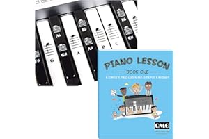 QMG Autocollants pour piano et clavier et livre complet de leçons de musique de piano et guide pour enfants et débutants - Conçu et imprimé aux États-Unis