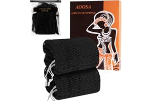 AOOSA 2 St Afrikanska Nätsvampar med Knutar, Badsvamp, Duschsvampar | Autentisk, Ryggskrubb, Exfolierande, Lång Kroppsskrubb, för Len Hud, Snabbtorkande, för Kvinnor och Män