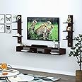 SNQ Engineered Wood ,Tv Unit For Living Room/Wall Mounted Tv Unit, Tv Cabinet, Tv Cabinet For Living Room, Tv Stand, Tv Unit For Bedroom, Set Top Box Stand (Brown), 81 Cm