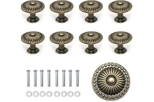 GEBAUM Schrankknöpfe Vintage, 8 Stück Pull Griff Knopf, 24mm Schrank Knauf mit Schrauben für Schublade, Küche, Badezimmer, Kleiderschrank, Kommode