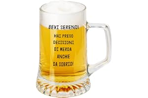 LE HERISSON Boccale da birra Bevi sereno hai preso decisioni di merd anche da sobrio idea regalo divertente