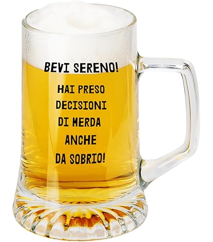 Boccale Da Birra Personalizzata Con Incisione Di Un Nome, Numero Di Anni E Data Di Nascita, Idea Regalo Per Compleanno, Motivo Corona Spighetta, 0,5 L - Foto 8
