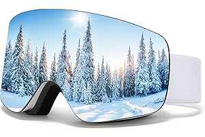 JQF Gear Occhiali da Sci,YH227 Maschera da Sci OTG per Unisex Anti-UV400 Anti Nebbia Antivento Antipolvere Occhiali da Neve per Ski Ciclismo Moto Sport All'aria Aperta