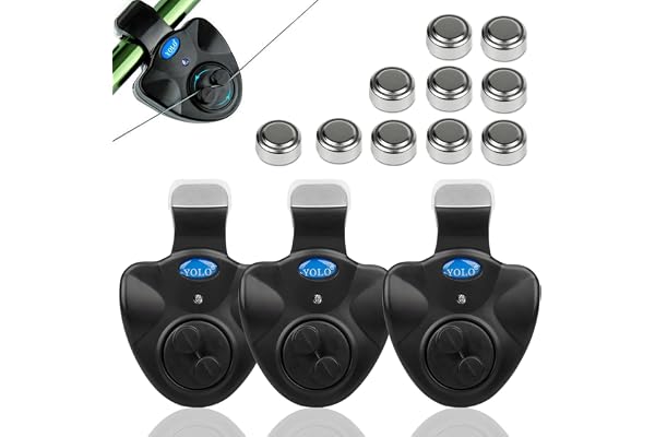 3Pcs Détecteur Electronique Sensible Alarme de Touche de la Canne à Pêche Sondeur avec Indicateur LED pour Pêche Maritime Nocturne Pêche d’Eau Douce Pêcheur Amateurs Débutants