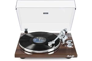 RETROLIFE Vinyl Plattenspieler Bluetooth Schallplattenspieler Riemenantrieb Eingebauter Phono-Vorverstärker 2 Geschwindigkeiten 33 u. 45 U/min Einstellbare Gegengewicht Magnetic Cartridge -Aufnahme über PC