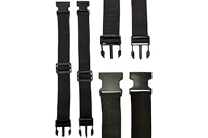 LTG PRO 2 x 38mm (1.5”) Adjustable Webbing Belt Extension Straps – 10" to 18" Waist Extender for Travel Bum Bags, Bags, Backpacks, Luggage, Chest Bags – Heavy Duty Strap Extender (Pack of 2)